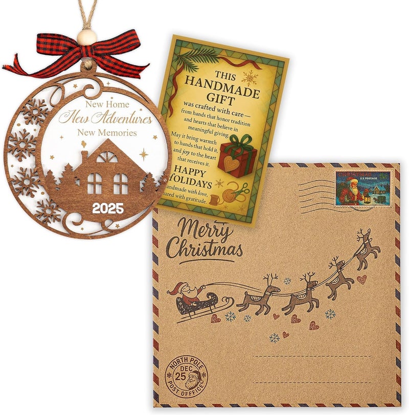 NELXI New Home Christmas Ornament 2025, Our First Home Ornament 2025, Neighbor Idea, Housewarming Ornament for New Homeowners, First Christmas in New House Keepsake - Image 2
